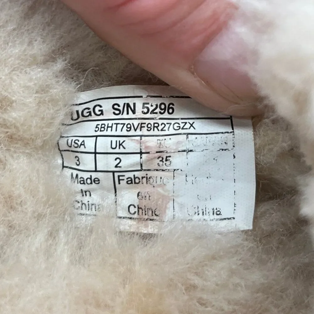 UGG Dakota Slippers Girl's 3 Chestnut Suede Shearling‎ Lined Cozy Slip On Shoes
